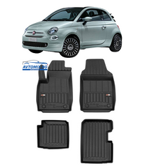 Covorașe de cauciuc pentru Fiat 500 după 2020 Hibrid., ProLine 3D