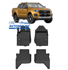 Rubber floor mats for Ford Ranger 2015-2022, ProLine 3D