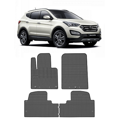 Covorașe de cauciuc pentru Hyundai Santa Fe III 2012-2018, Frogum