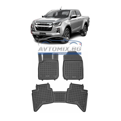 Гумени стелки за Isuzu D-MAX, след 2019 г., 4 врати, Rezaw Plast