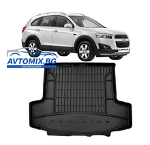 Rubber trunk mat for Chevrolet Captiva from 2006-2018, ProLine 3D / 7 seater with 3rd row seats folded