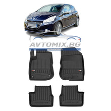 Rubber floor mats for Peugeot 208 2012-2019, ProLine 3D