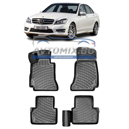 Rubber floor mats for Mercedes C class W204 2007-2014, RizLine