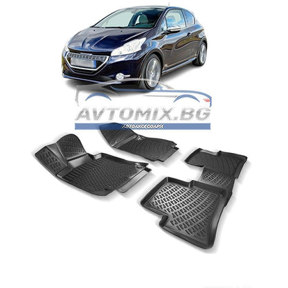 Covorașe de cauciuc pentru Peugeot 208 2012-2019, RizLine