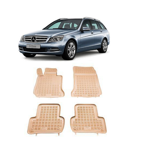 Гумени стелки за MERCEDES C-Class W204 (2007-2014) - тип леген бежови