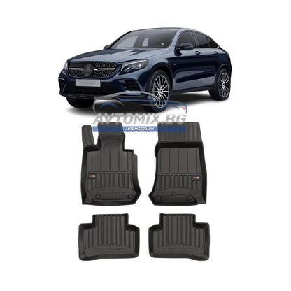 Rubber floor mats for Mercedes GLC Coupe C253 2016-2023, ProLine 3D