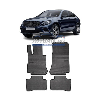 Rubber floor mats for Mercedes GLC Coupe C253 2016-2023, Frogum
