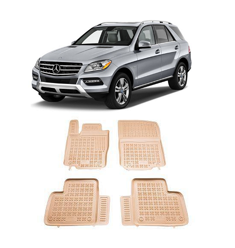 Гумени стелки за MERCEDES ML W166 (2011-2015) / GL X166 (2012-2015) / GLE W166 / GLE C295 (2015-2019) - тип леген бежови