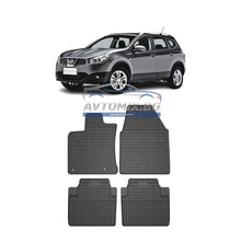 Rubber Floor Mats for Nissan Qashqai +2, 7 Seater 2006-2013, Frogum