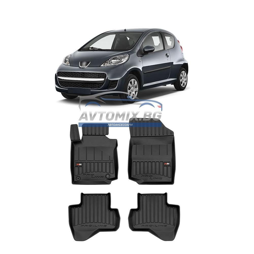 Гумени стелки зa Peugeot 107 2005-2014 г., ProLine 3D