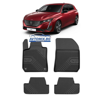 Rubber floor mats for Peugeot 308 from 2014-2021, Model No.77 / Hatchback and Sedan