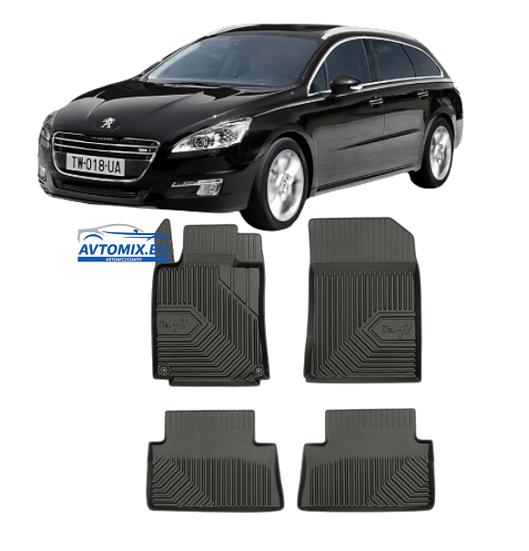 Rubber floor mats for Peugeot 508 from 2010-2018 Model No. 77
