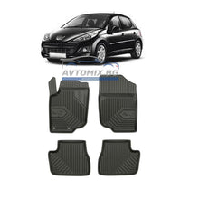 Rubber floor mats for Peugeot 207 2006-2012, Model No. 77