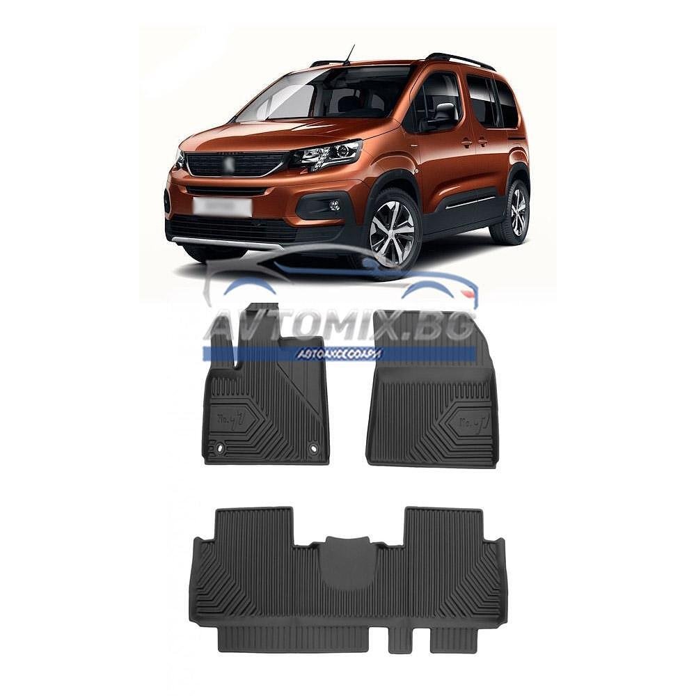 Rubber floor mats for Peugeot Rifter from 2018 onwards, Model No.77