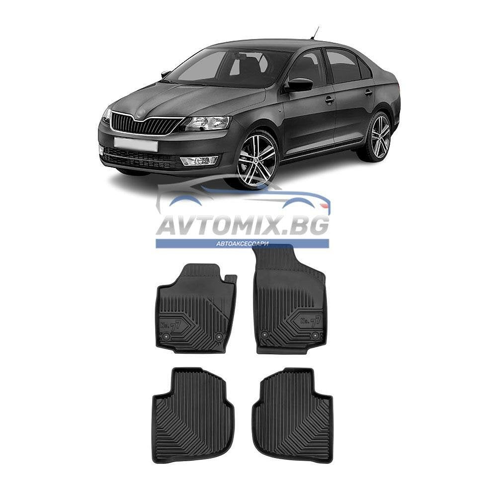 Rubber floor mats for Skoda Rapid 2012-2022, Model No. 77
