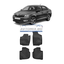 Rubber floor mats for Skoda Rapid 2012-2022, Model No. 77