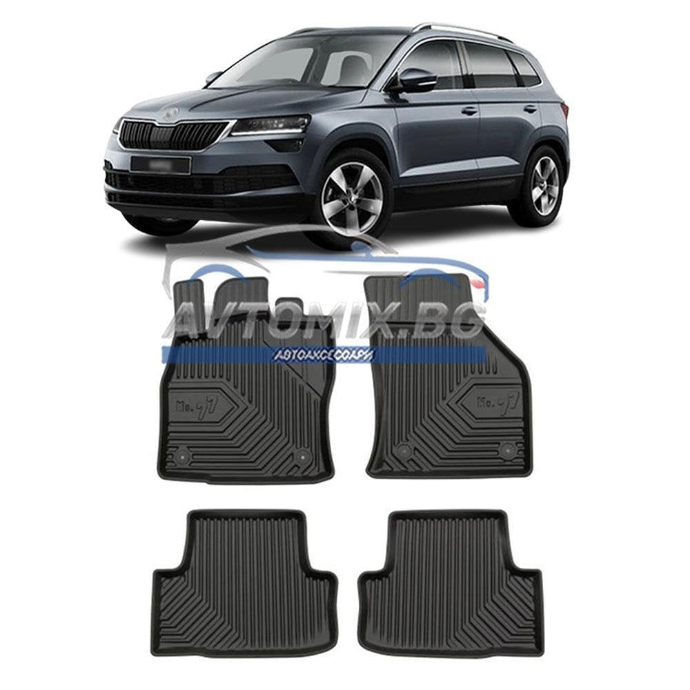 Rubber floor mats for Skoda Karoq after 2017, Model No. 77