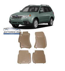 Covorașe de cauciuc pentru SUBARU Impreza (2007-2011) / Forester (2008-2013) / Legacy (2004-2009) - tip tavă bej