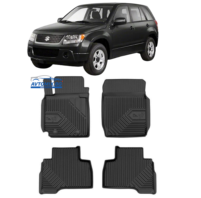 Rubber floor mats for Suzuki Grand Vitara from 2005-2014, Model No. 77