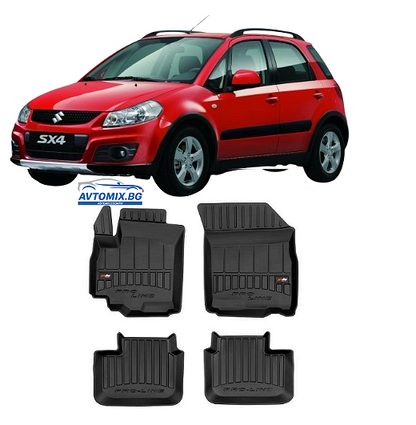Rubber floor mats for Suzuki SX4 from 2005-2014, ProLine 3D