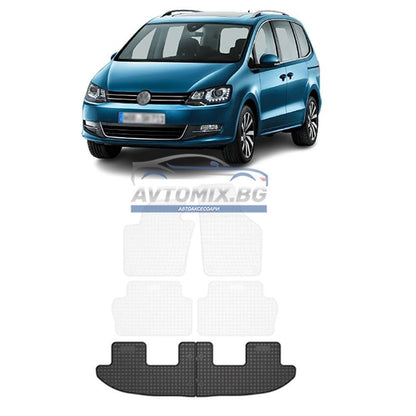 Гумени стелки зa VW Sharan 2 2010-2022 г., задна част, Frogum