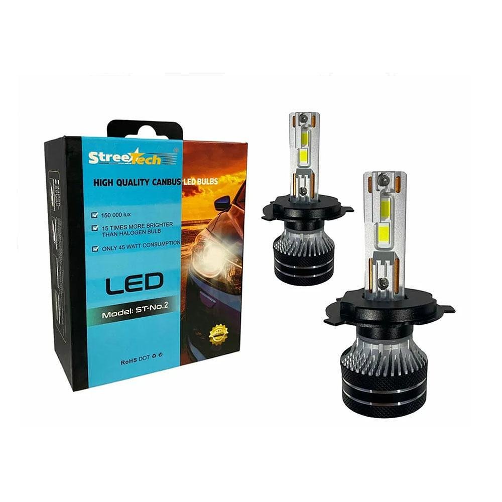 H4 LED система за фарове модел STN2, 150 000 Lux, 45W, Canbus 6000K