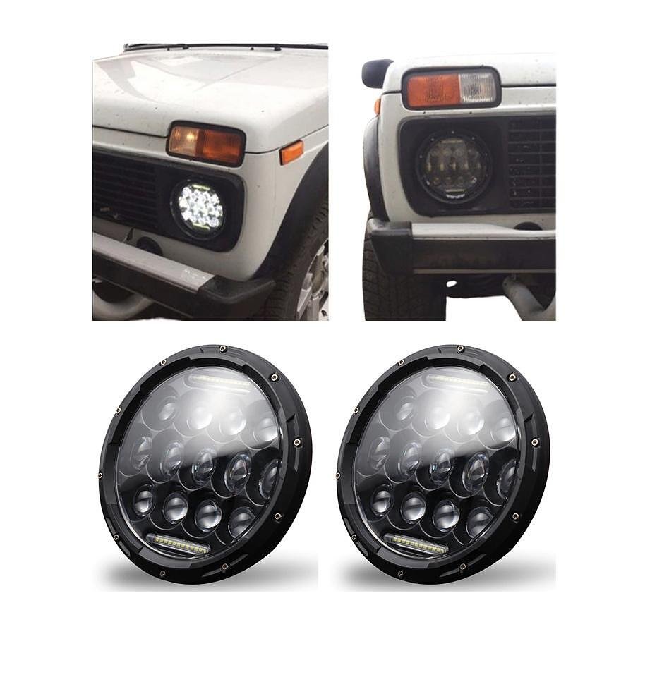 LED фар 7" за вграждане на джип, 12V