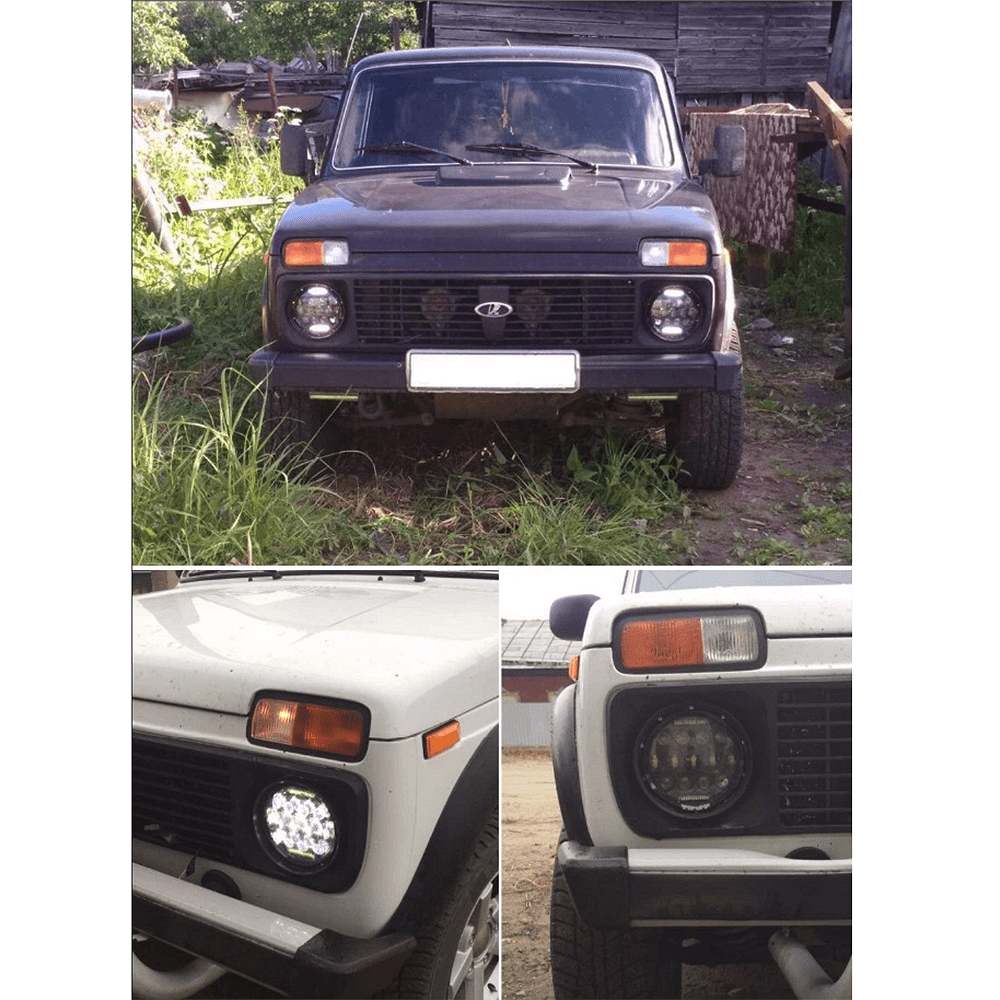 LED фар 7" за вграждане на джип, 12V