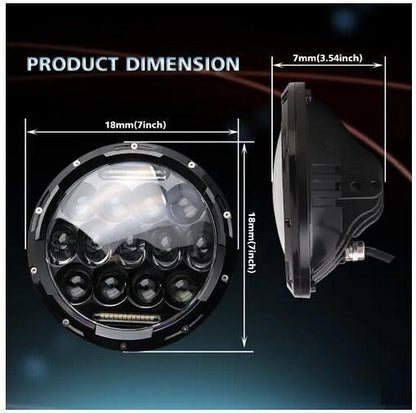 Halogen spotlights for SUV, 75W, 18 cm