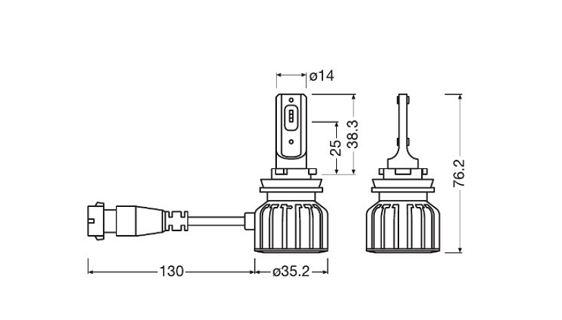 Set 2 becuri LED Osram H11/H16/H8/H9, 12V, 19W,
