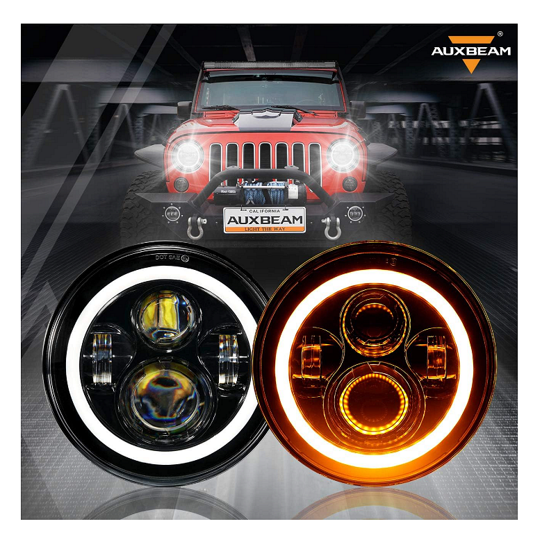 Кръгли LED фарове 7" 70W H4 букса, къси, дълги, дневни и мигач
