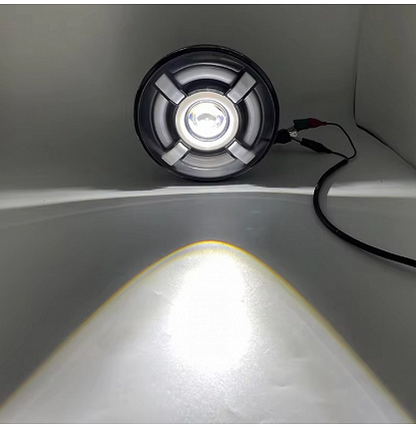 Комплект LED фарове 7" инча 18см 12V-24V къси/дълги с DRL дневни светлини мигач бяло-жълто 4800lm за АТВ джип мотоциклет камион трактор и др.