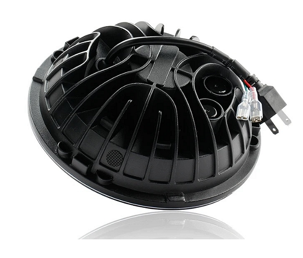 Комплект LED фарове 7" инча 18см 12V-24V къси/дълги с DRL дневни светлини мигач бяло-жълто 4800lm за АТВ джип мотоциклет камион трактор и др.