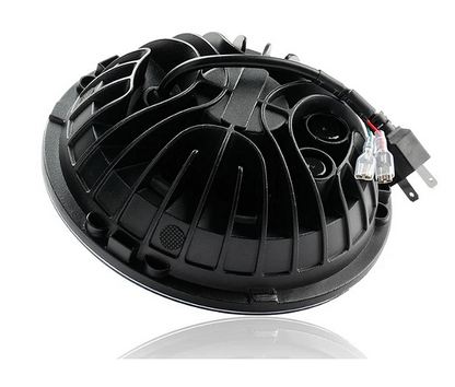Комплект LED фарове 7" инча 18см 12V-24V къси/дълги с DRL дневни светлини мигач бяло-жълто 4800lm за АТВ джип мотоциклет камион трактор и др.