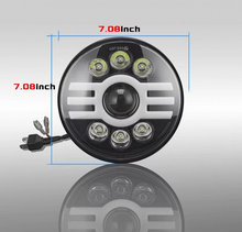 Комплект от  LED фарове 7" инча 18см 12V-24V къси/дълги с DRL дневни светлини мигач бяло-жълто 5000lm