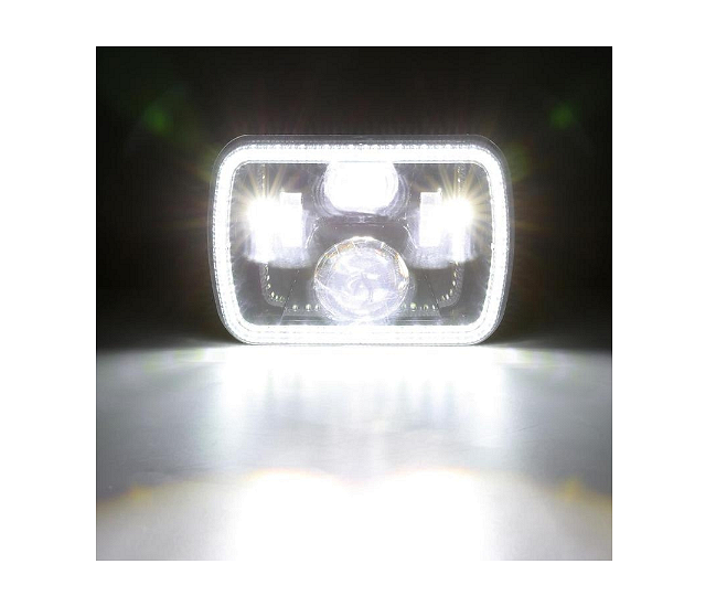Комплект Правоъгълни LED фарове 5x7" H4 букса, 4 светлини