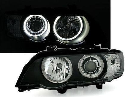 Crystal Headlights BMW X5 E53 with factory Xenon (1999-2003) - black