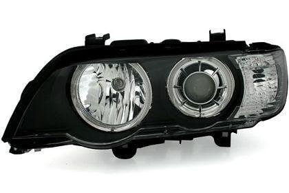 Crystal Headlights BMW X5 E53 with factory Xenon (1999-2003) - black