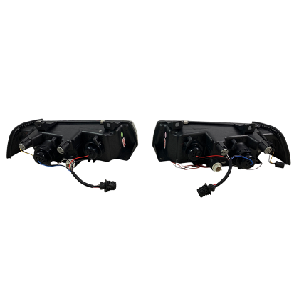 Crystal Headlights for BMW E36 Angel Eyes (91-99) 4d sedan - black