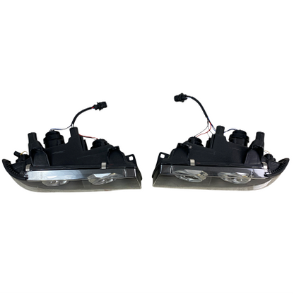 Crystal Headlights for BMW E36 Angel Eyes (91-99) 4d sedan - black