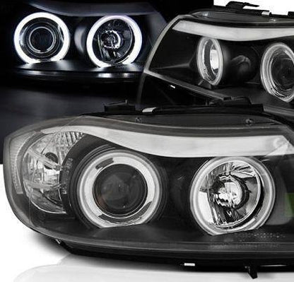 Кристални фарове за BMW E90  (2005-2008)  с CCFL angel eyes - черни