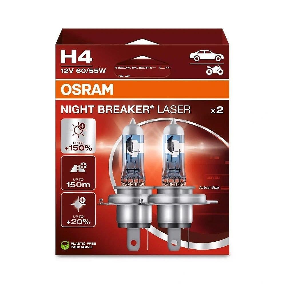 Крушки OSRAM night braker laser H4 +150%