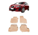 Гумени стелки за VW Golf 5 / Golf 6 / Jetta / Seat Leon (2004-2012) / Scirocco / Octavia 2 (2004-2013) - тип леген бежови