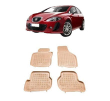 Гумени стелки за VW Golf 5 / Golf 6 / Jetta / Seat Leon (2004-2012) / Scirocco / Octavia 2 (2004-2013) - тип леген бежови