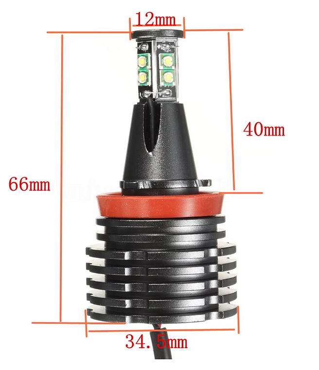 LED Angel Eyes H8 40W за BMW – CANBUS, жълта / оранжева светлина