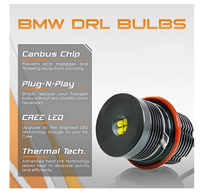 LED Angel Eyes крушки за BMW – CANBUS, бяла светлина, Plug & Play
