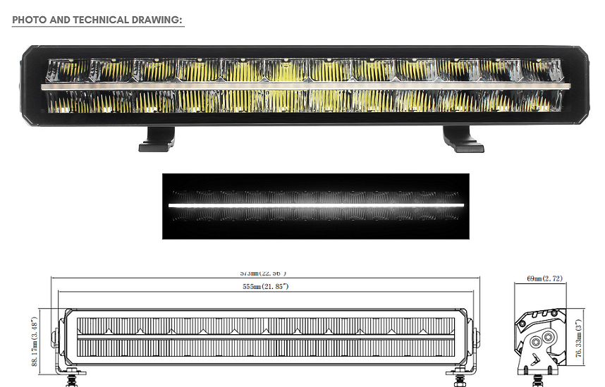 LED BAR 55см 12\24V  L3423