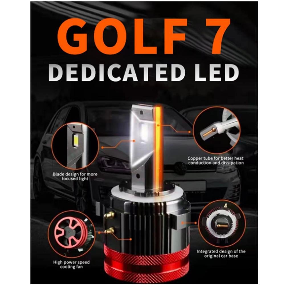 Becuri LED H7 12V 100W, 30000 lm Canbus, pentru VW Golf 6,7, Jetta 6 Touran, Tiguan, EOS, Mercedes, Sprinter, Vito, set