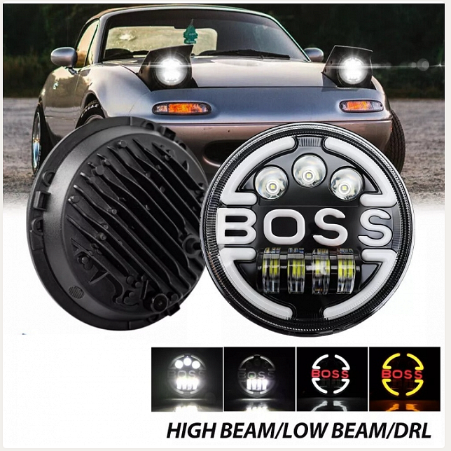 Far LED 7" inch 18cm 12V-24V 6500lm pentru ATV, jeep, motocicletă, camion, tractor etc.