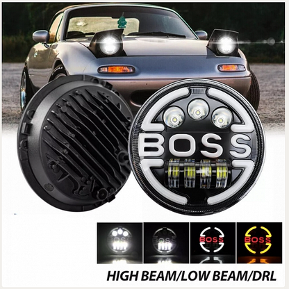 Far LED 7" inch 18cm 12V-24V 6500lm pentru ATV, jeep, motocicletă, camion, tractor etc.